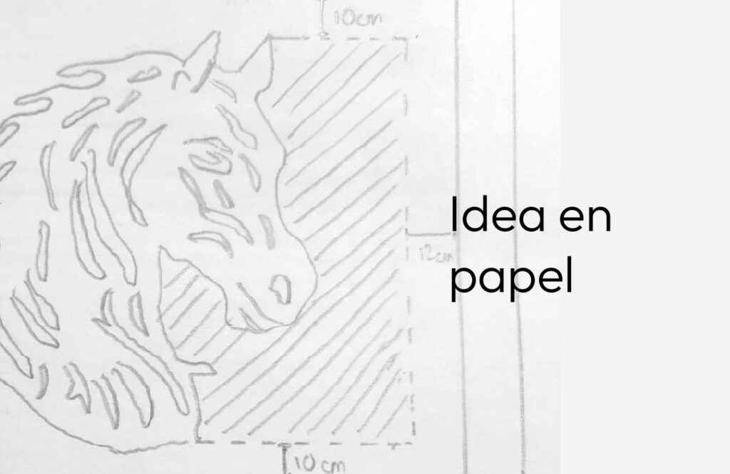 dibujo a lapiz de boceto de caballo para plano de panel de acero