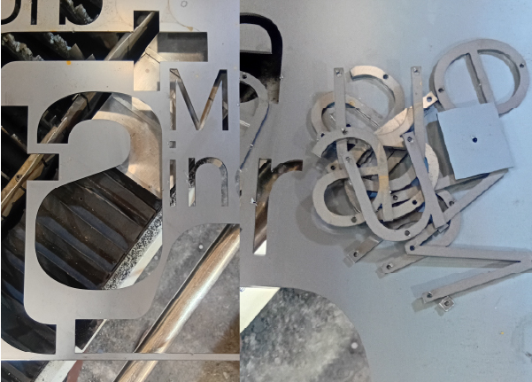 Corte laser de letras para logo en acero